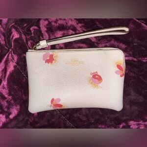 Small Coach Wristlet With Floral Design
